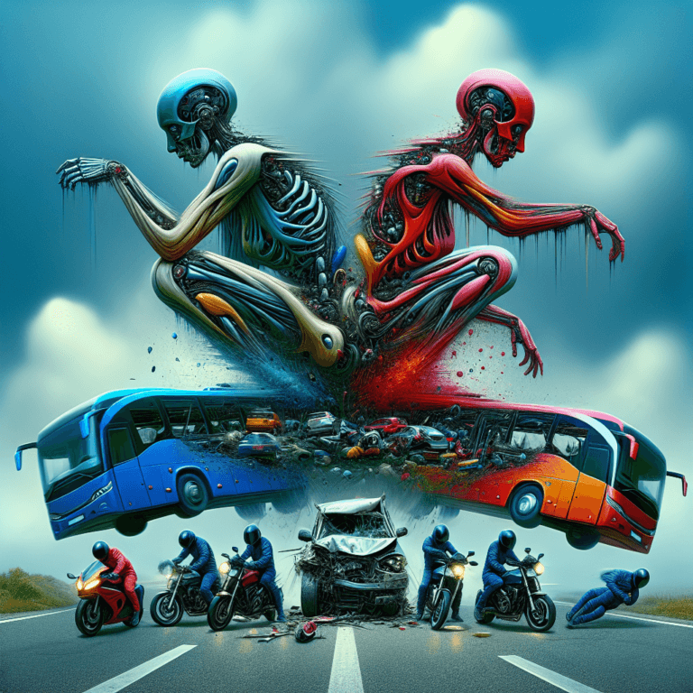 Patru călăreți răniți, mașini avariate, autobuze lovite.