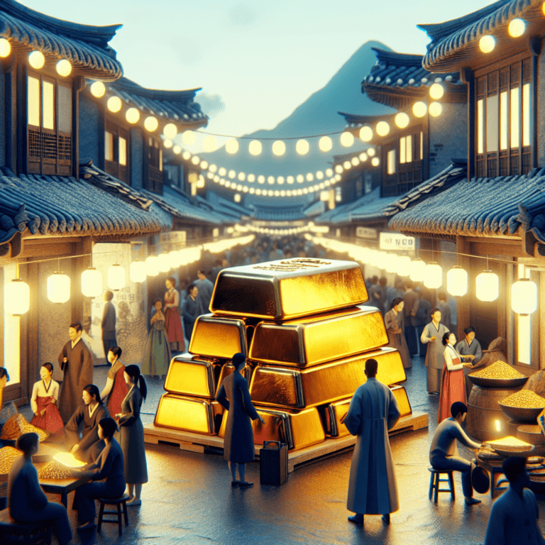 Lingouri de aur se vând în Coreea de Sud.