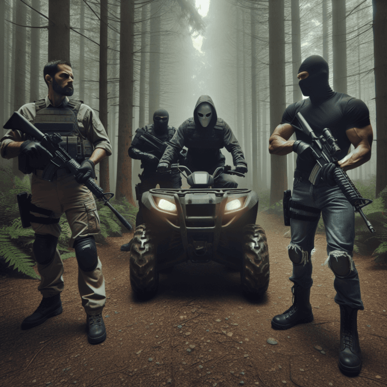 Pădurar și paznic bătuți de bărbați mascați cu ATV-ul.