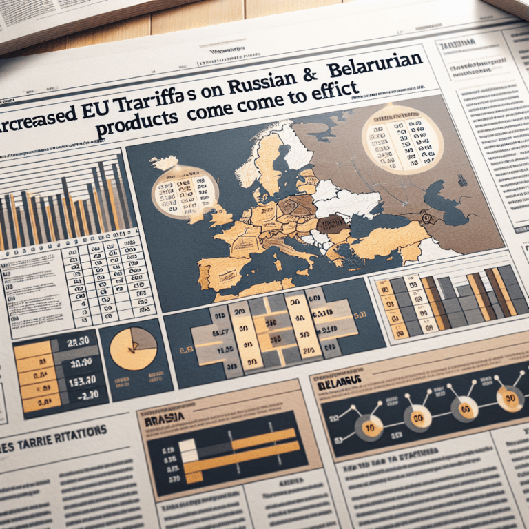 Tarifele majorate ale UE pentru produsele din Rusia si Belarus au intrat in vigoare.