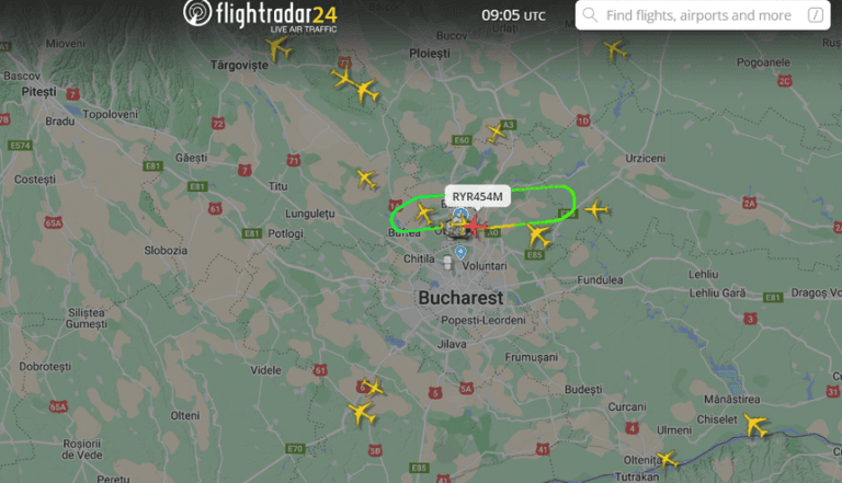 O aeronavă Ryanair cu 194 de pasageri a cerut să revină urgent pe Otopeni.