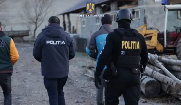 Acțiune ca în filme în Suceava: Camion cu lemne, urmărit de poliție, lovește autospeciala MAI