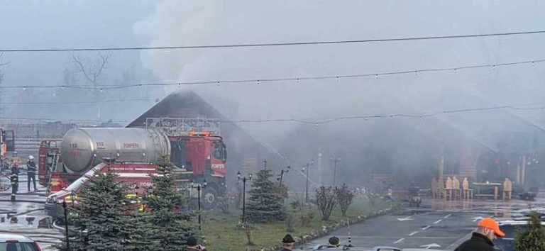 Incendiu la pensiunea din Gura Humorului, o persoană carbonizată