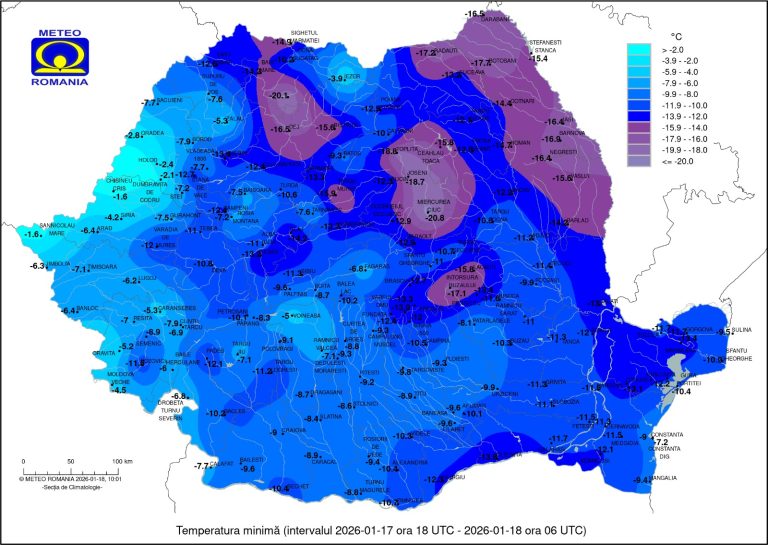 Încă o noapte de ger la Iași – A fost mai rece decât pe Vârful Toaca (Ceahlău) sau pe Vârful Omu (Bucegi)