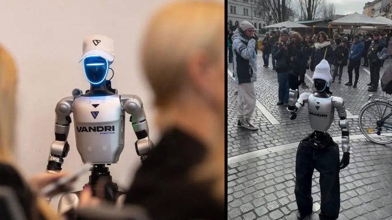 Bosnia dezvăluie „Roby”, primul robot umanoid, în centrul orașului Sarajevo.