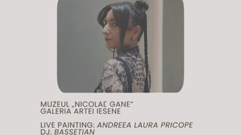 Pictură în direct la Muzeul „Nicolae Gane” din Iași. Publicul poate contribui la creația artistei.