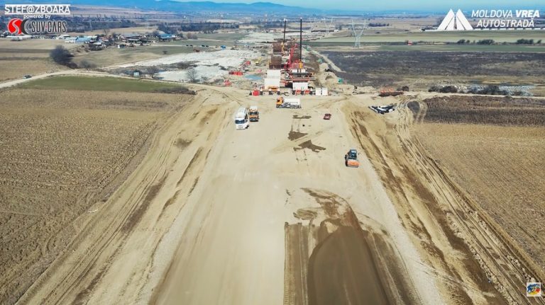 VIDEO | DRDP Iași prezintă imagini de pe loturile 1 și 2 ale A7, unde progresul lucrărilor variază între 40% și 43%