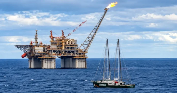 Greenpeace blochează un proiect de gaze în Australia. Activiștii au ocupat o platformă