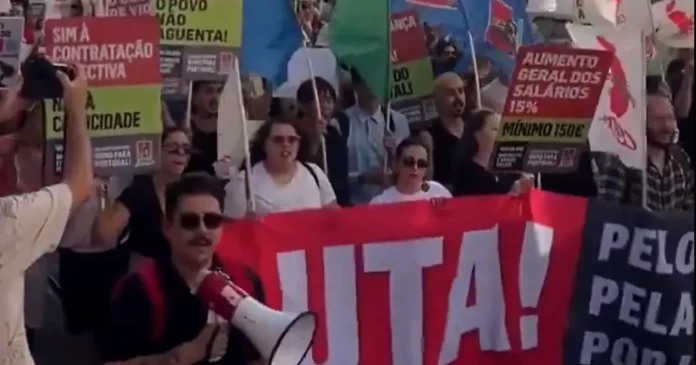 Zeci de mii de portughezi protestează la Lisabona față de scumpiri și criza locuințelor